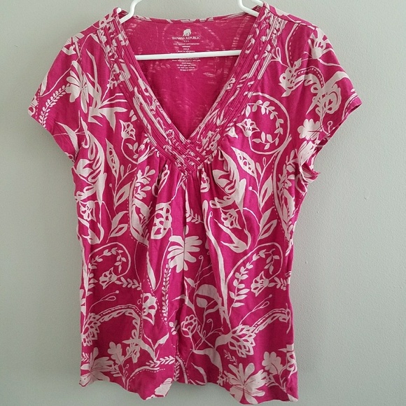 Banana Republic Tops - Pink Tribal Print Tee